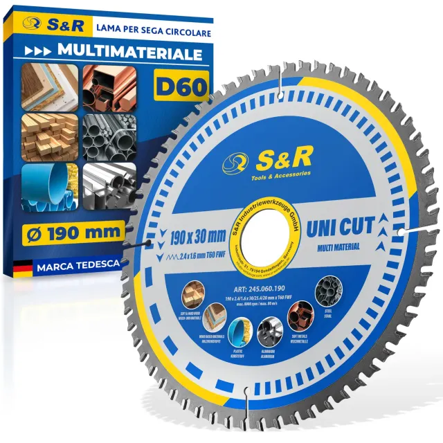 S&R Lama Circolare 190x30 60 Denti Multimateriale