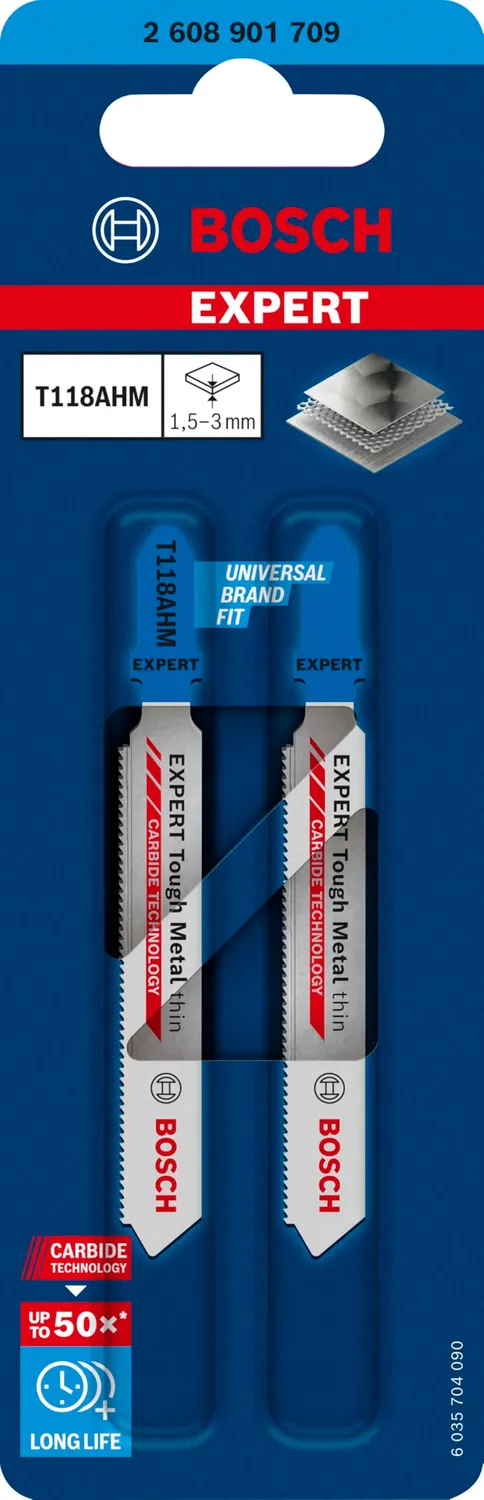 Bosch Expert T118AHM lame seghetto 2 pezzi per inox 83 mm