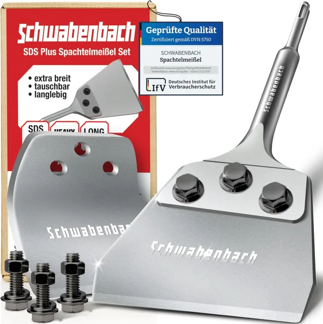 Schwabenbach SDS-Plus Spachtelmeissel Set scalpello spatola 125x125 mm 2 lame