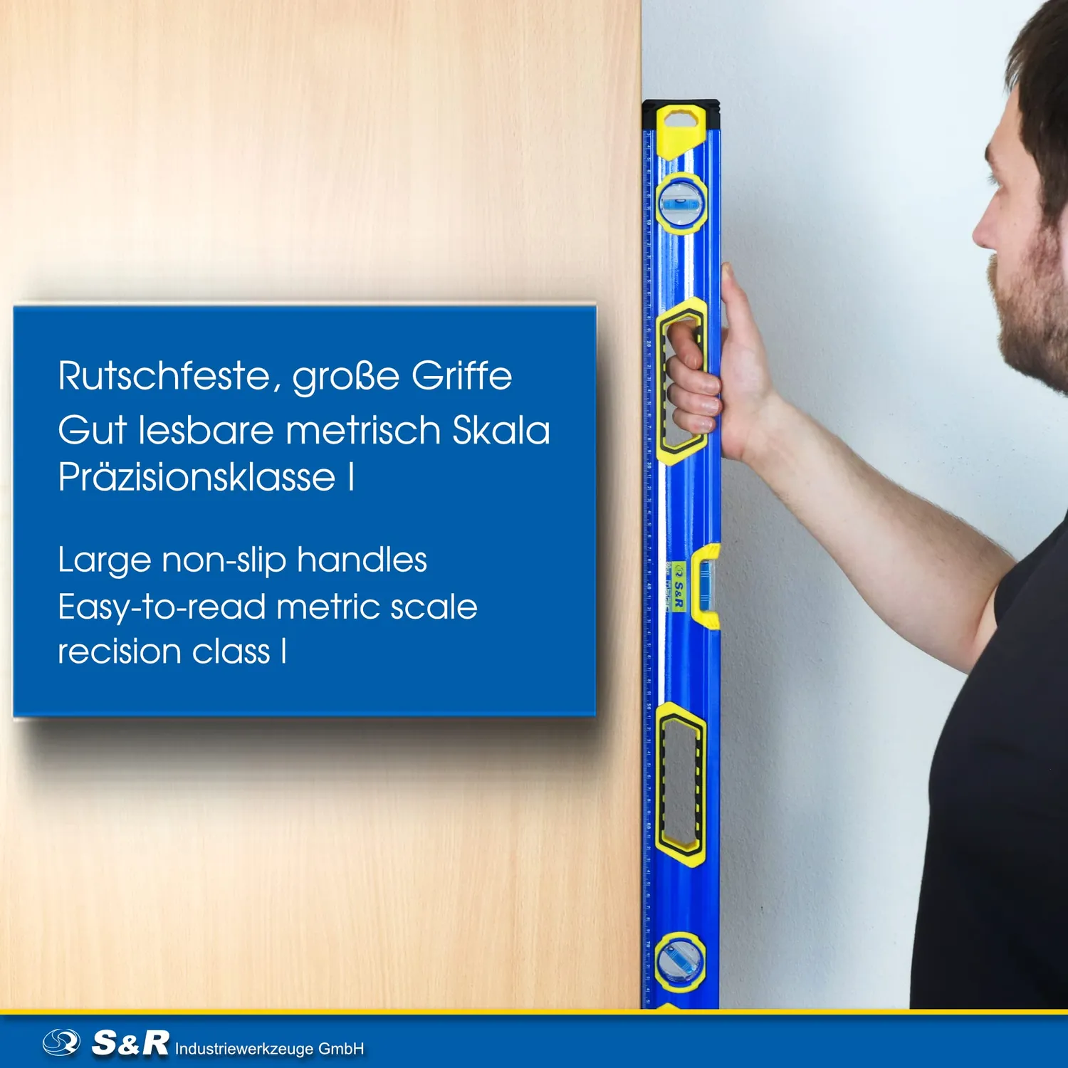 S&R livella a bolla magnetica 60 cm alluminio 0,5 mm/m