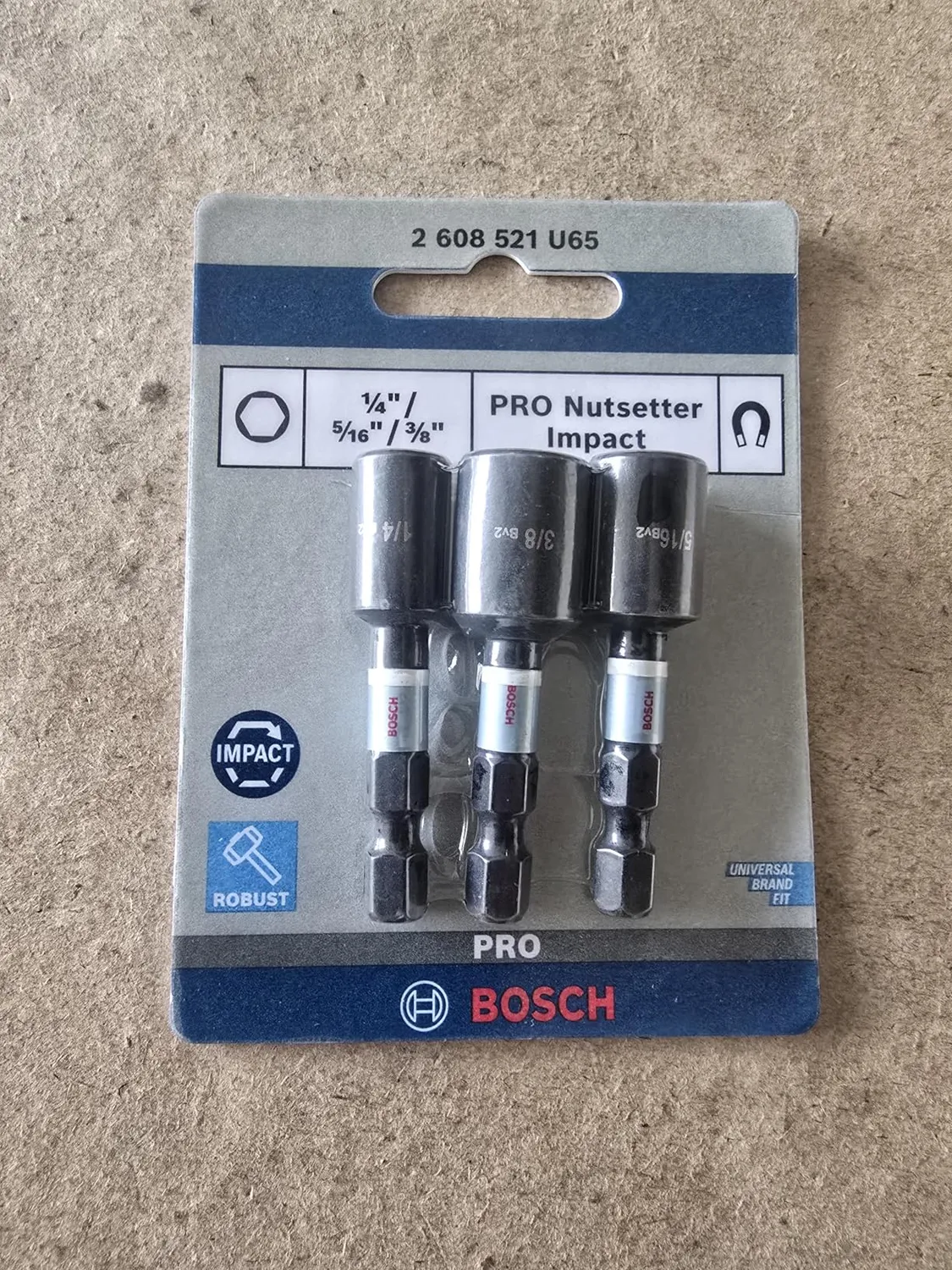 Bosch Expert PRO Impact bussola 50 mm set 3 pezzi 1/4-3/8