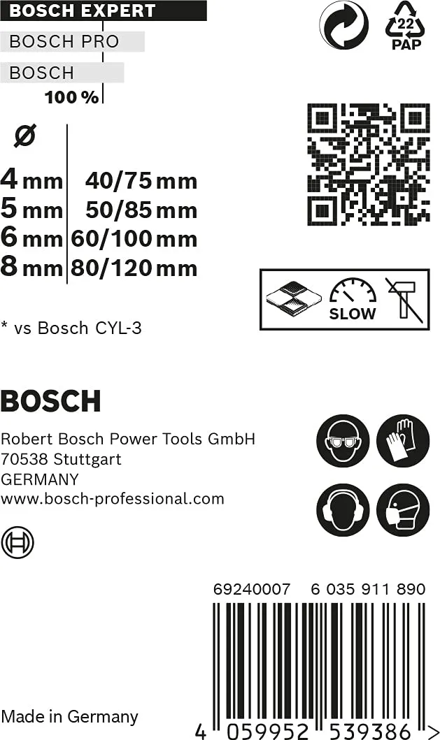 Bosch Expert CYL-9 MultiConstruction punte 4pz 4-8mm calcestruzzo