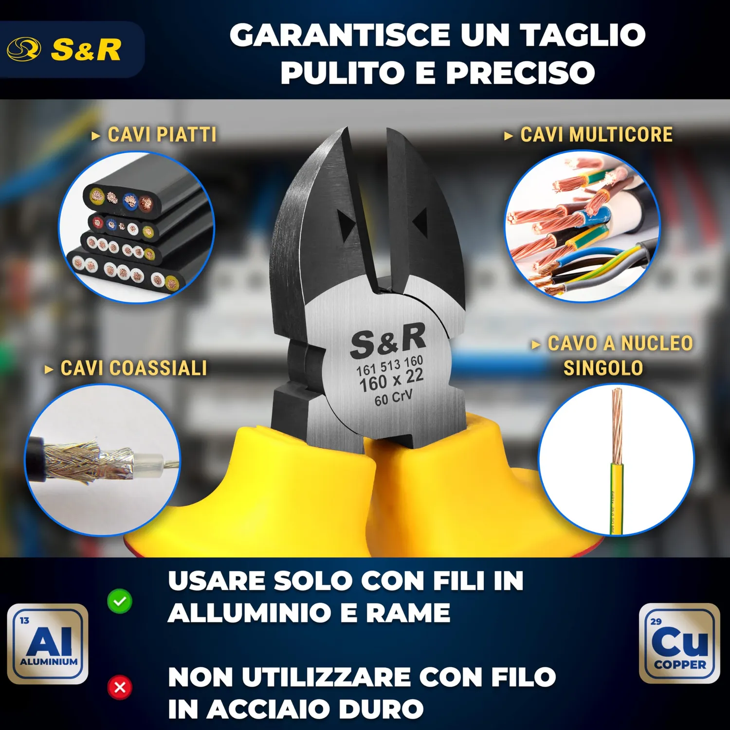 S&R tronchese taglio laterale 160 mm VDE 1000V