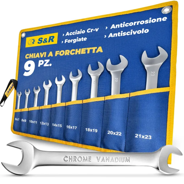 S&R set 9 chiavi fisse 6-23 mm argento