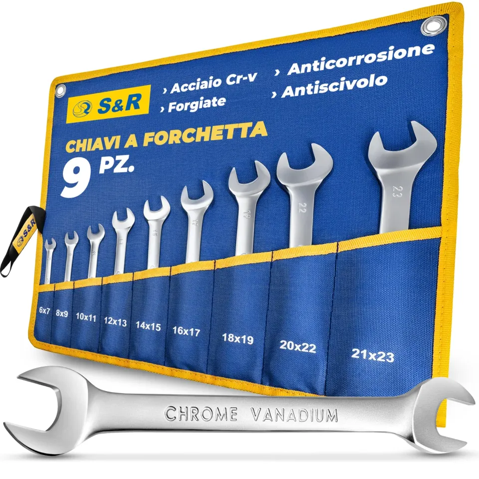 S&R set 9 chiavi fisse 6-23 mm argento