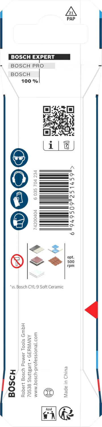 Bosch Expert HEX-9 Hard Ceramic punta piastrelle 12x90mm gres duro