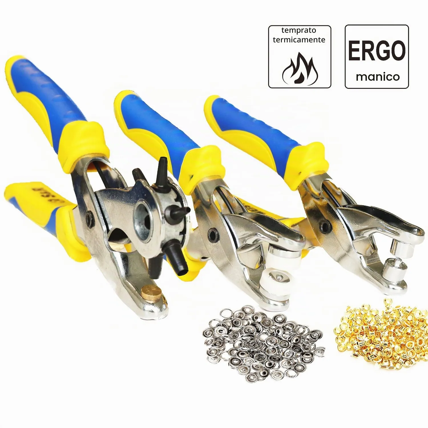 S&R Set Pinze Fustellatrice Occhielli 128 pz 6 Misure