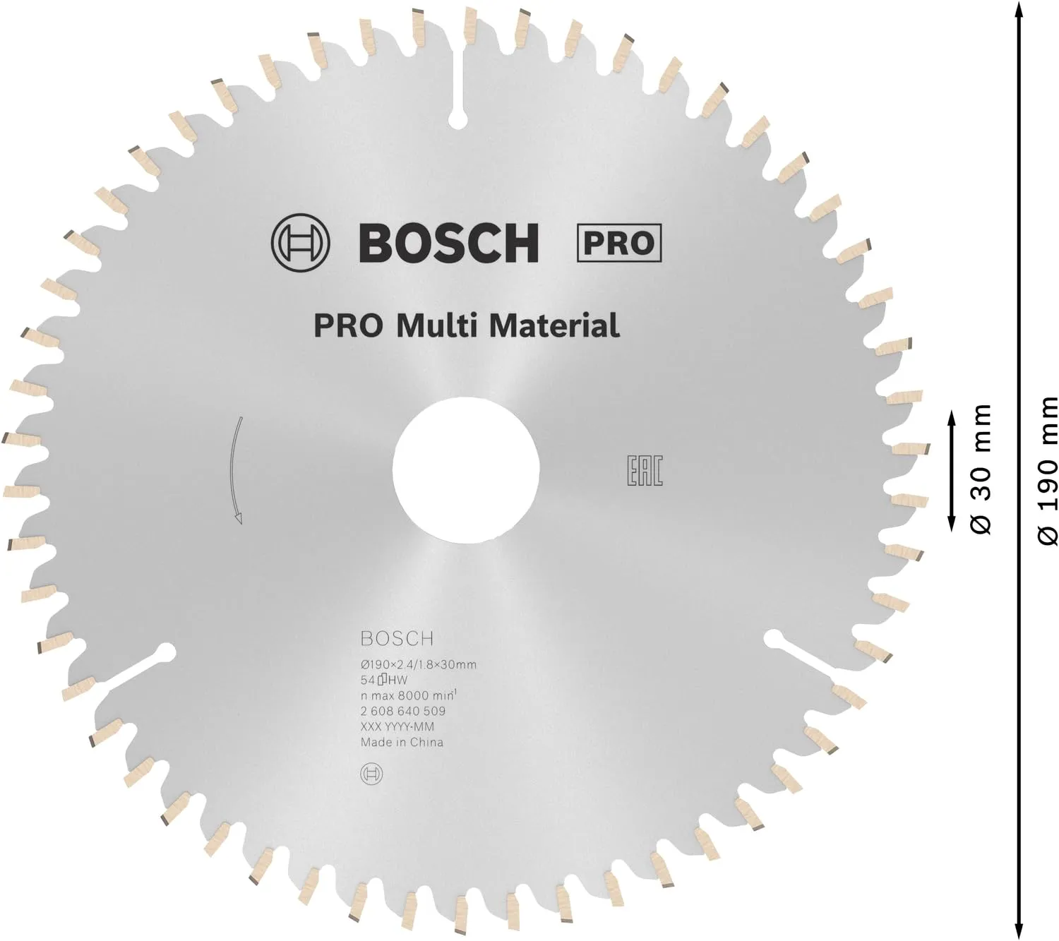 Bosch PRO Multi Material lama circolare 190x30 mm