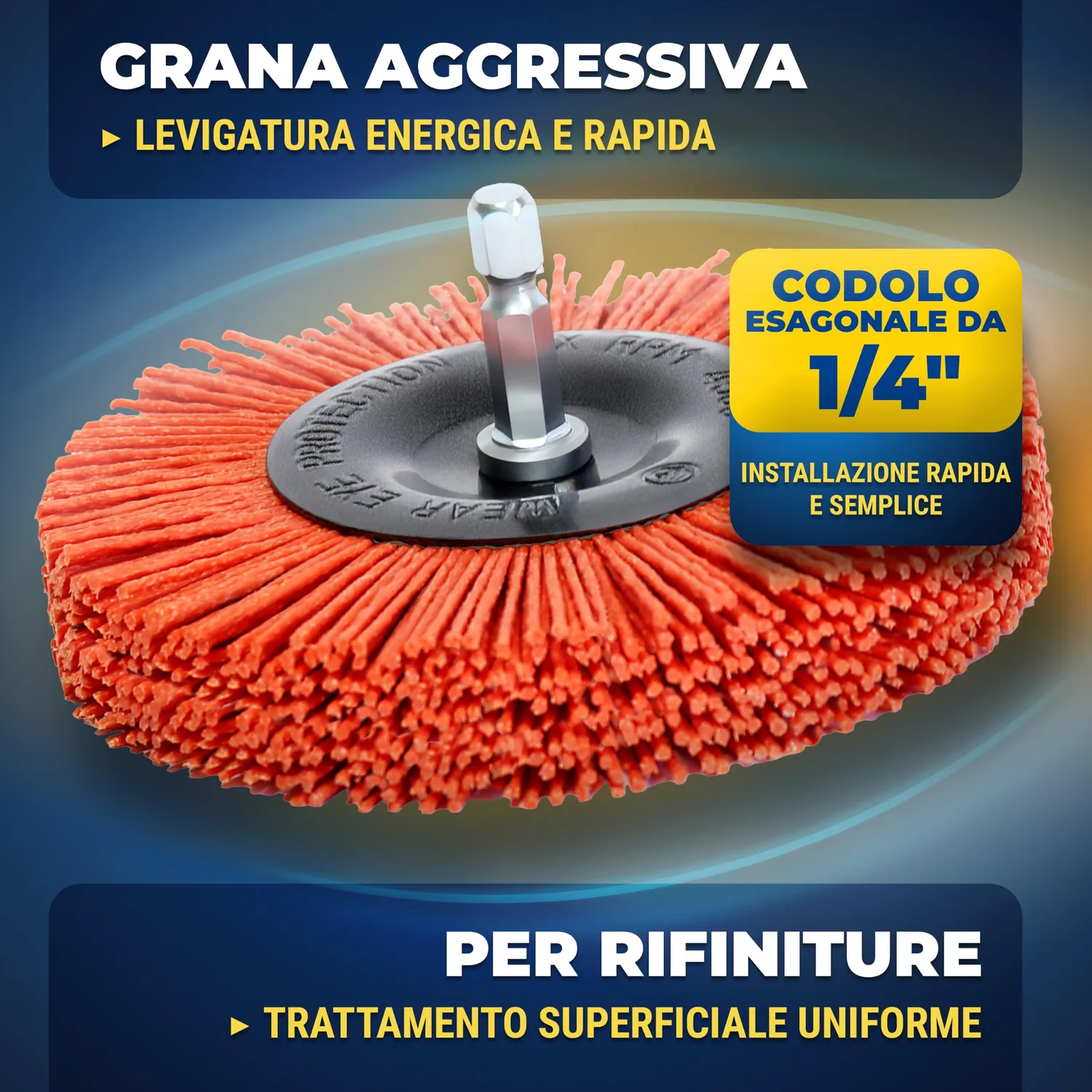 S&R Spazzola Nylon Aggressivo Trapano 100 mm 1-4