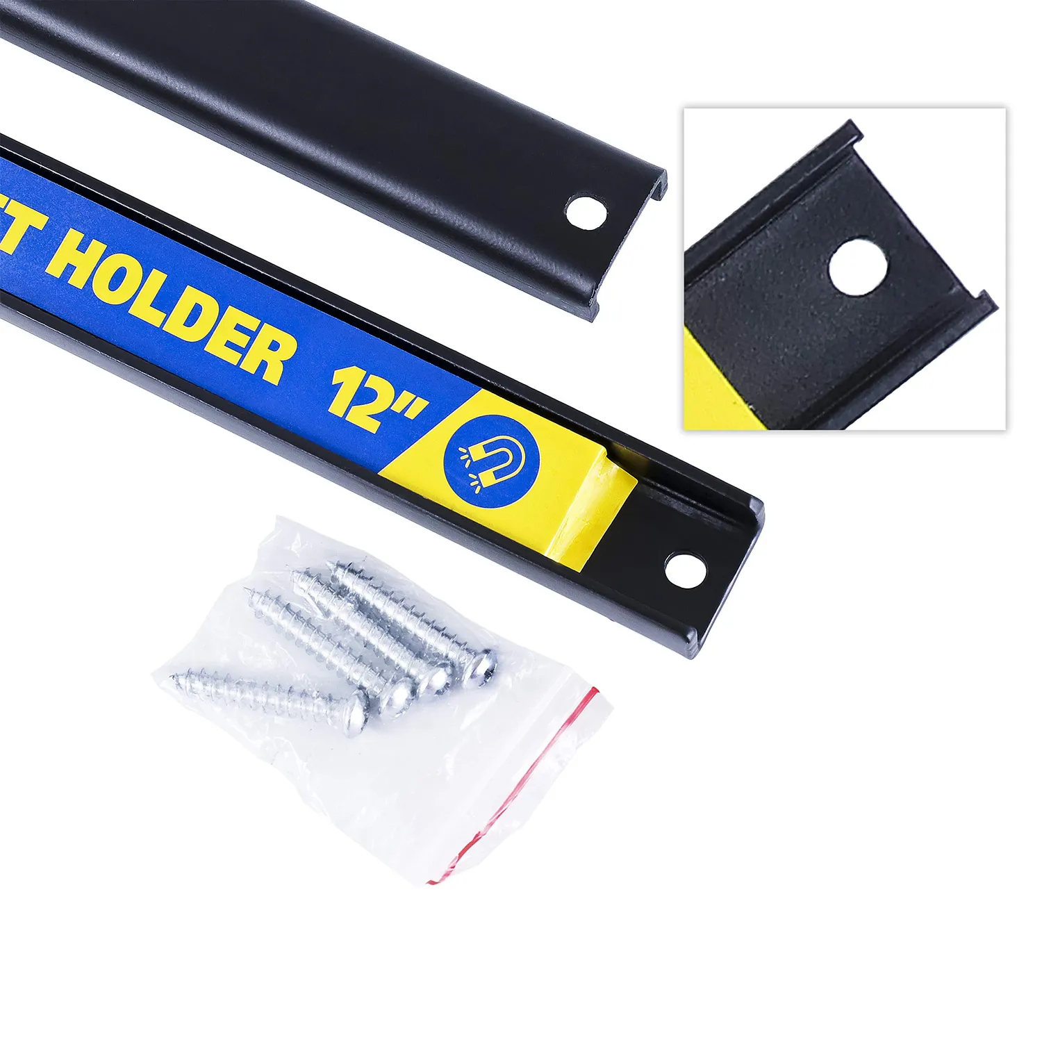 S&R barra magnetica portautensili 30+46 cm kit 2 pezzi con ganci