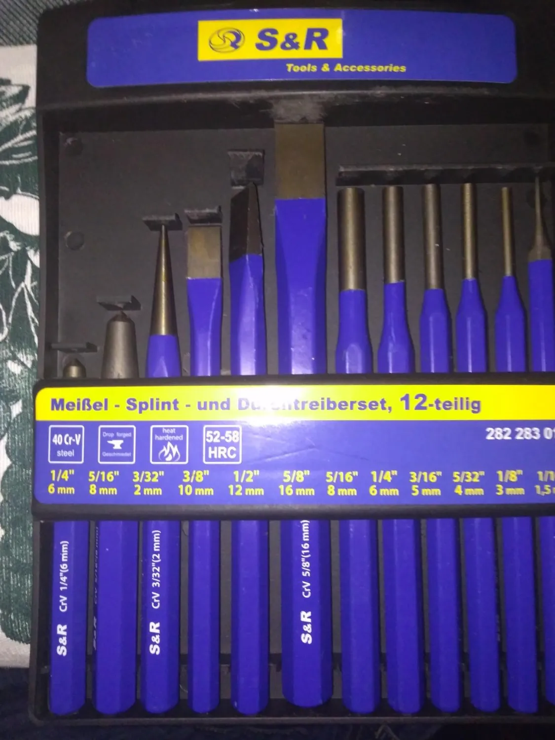 S&R Set 12pz scalpelli cacciaspine acciaio CR-V