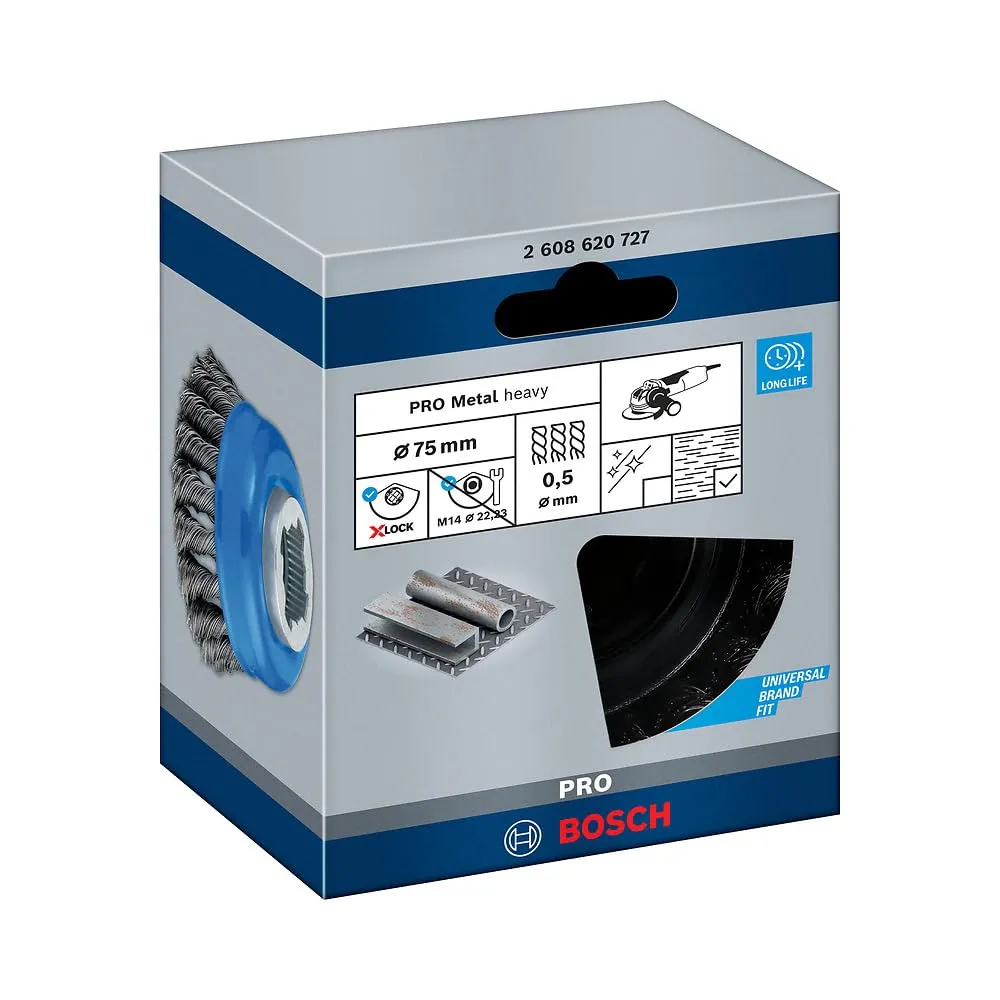 Bosch Expert spazzola a tazza 75x0,5 mm metallo X-Lock
