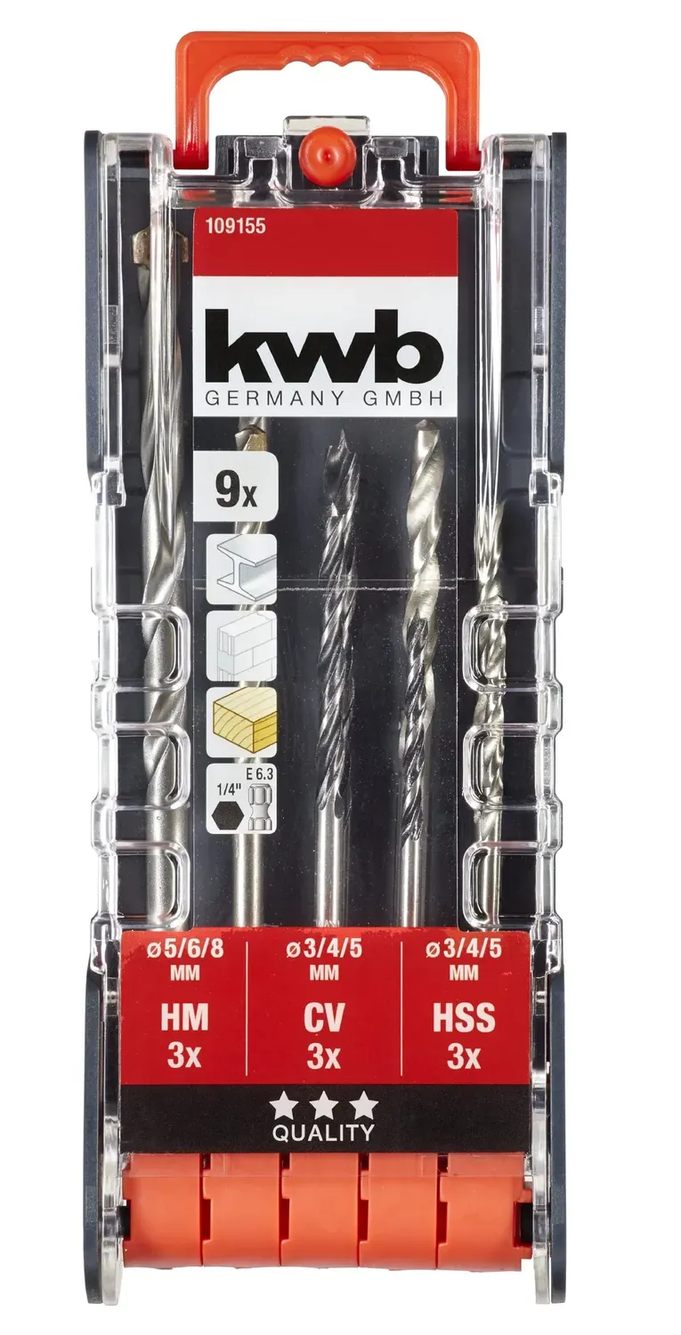 KWB PowerBox set punte 9 pezzi 3-8 mm esagonale