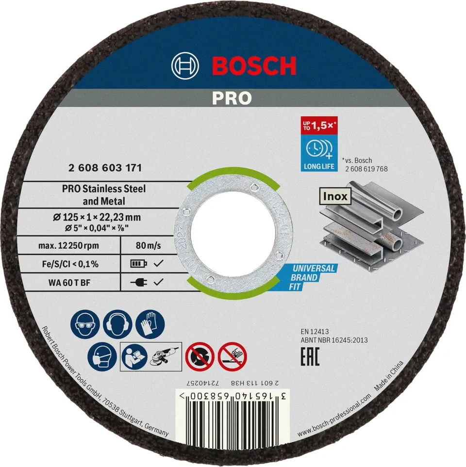 Bosch Standard for Inox disco da taglio 125 mm 10 pezzi