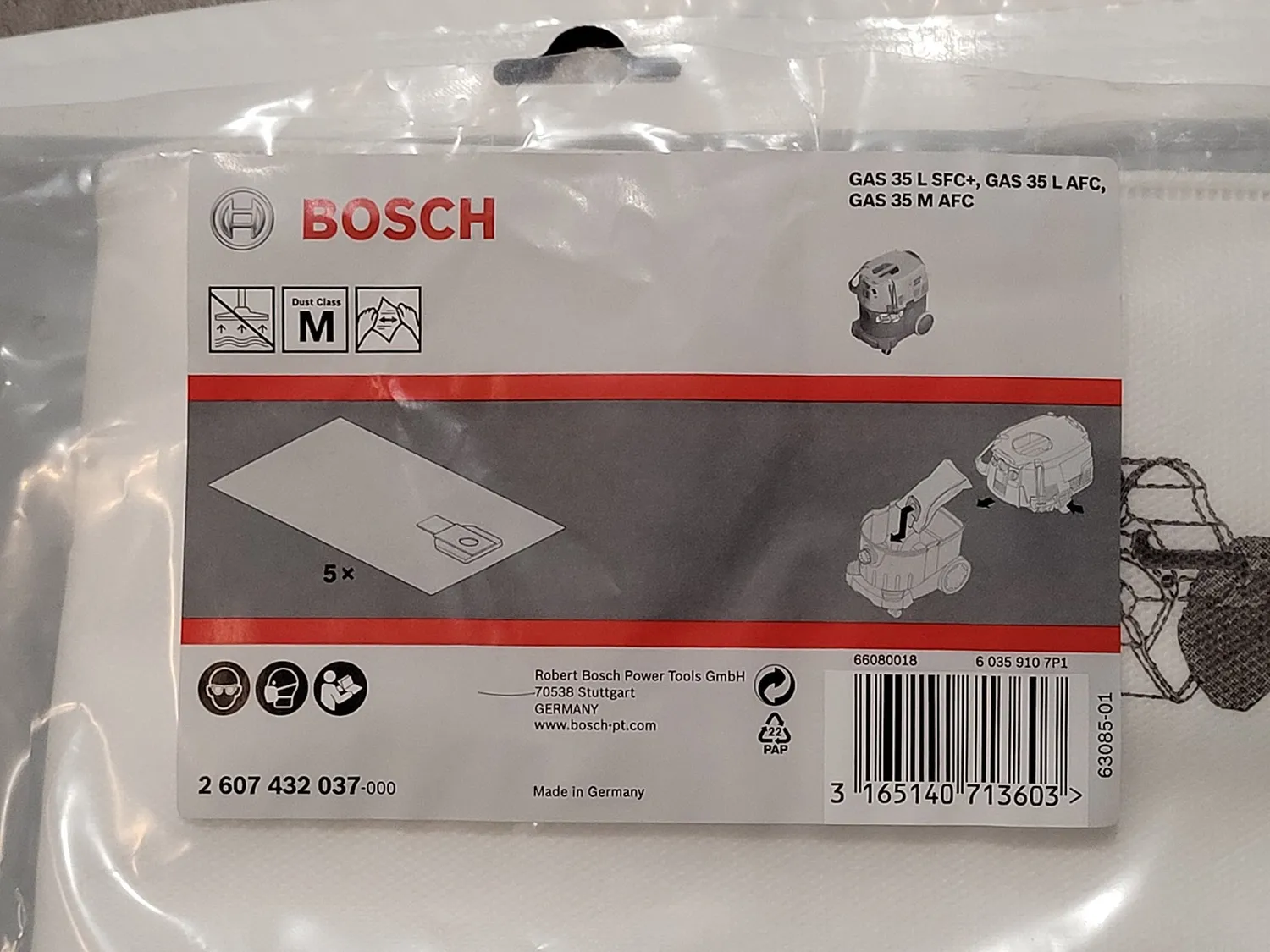 Bosch Expert sacchetti filtranti pile GAS 35 5 pz