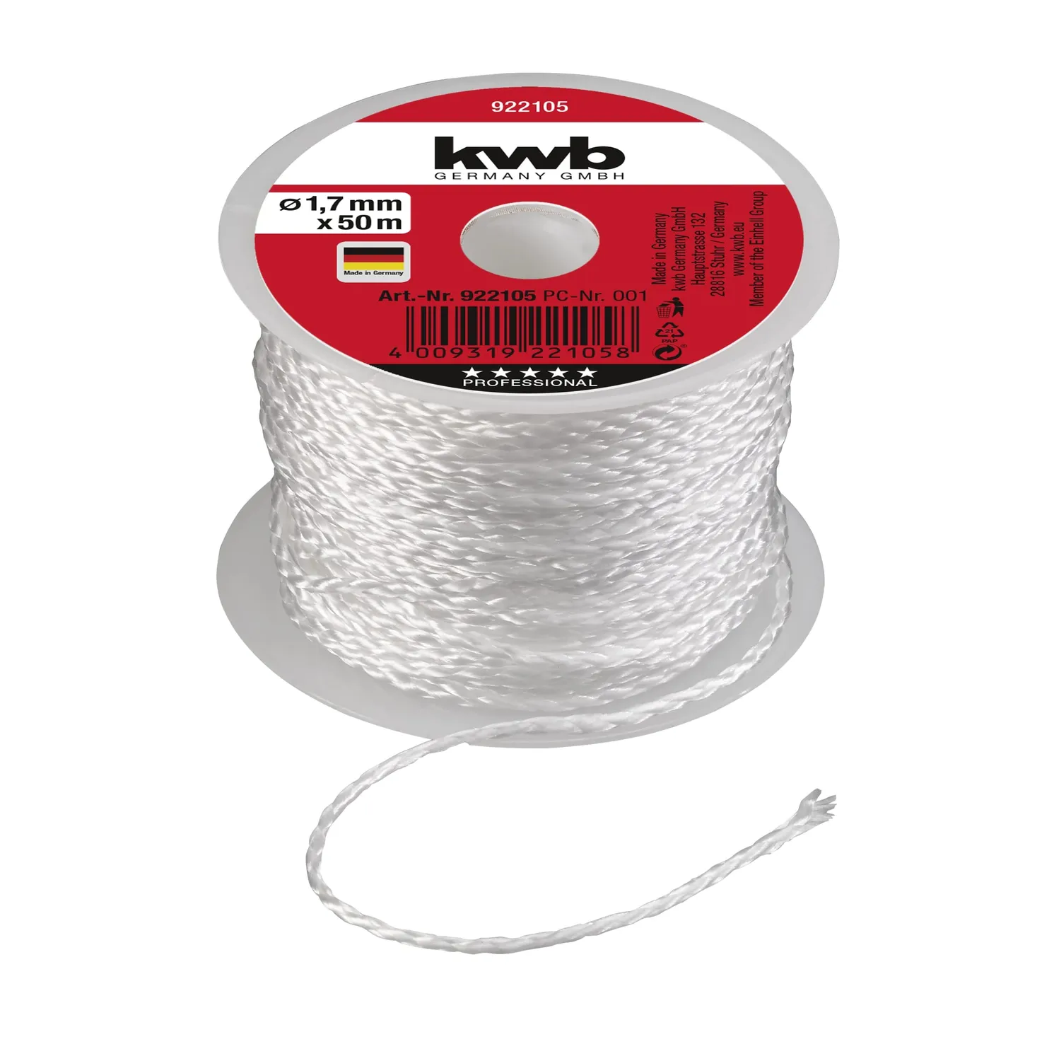 KWB filo da muratore 100 m x 1,2 mm rosso nylon