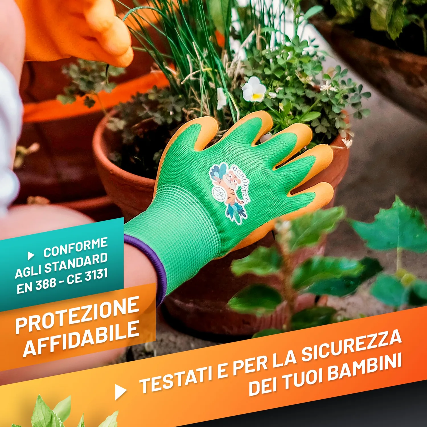 Grüntek Guanti Bambini Taglia 3 Lattice 4 Paia