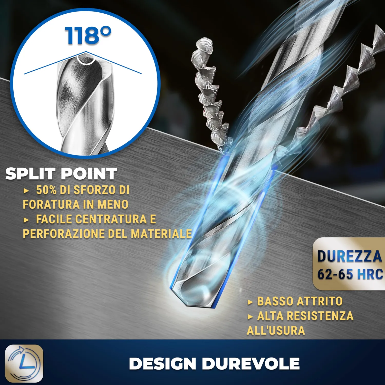 S&R set 19 punte metallo HSS 1-10 mm cassetta