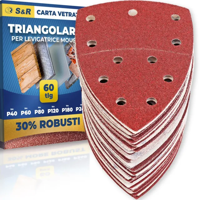 S&R Carta Vetrata Triangolare 152x105 60 Fogli P40-P240