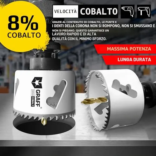 Graff Sega a Tazza Bimetallica 68mm con Adattatore Cobalto