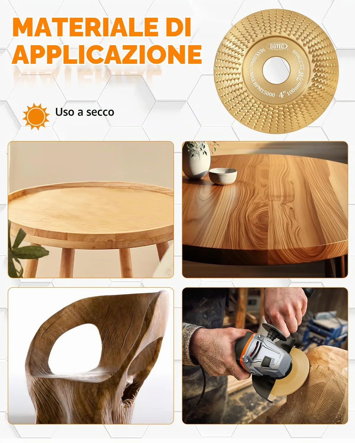 BGTEC dischi raspa legno 100+75 mm 5 pezzi