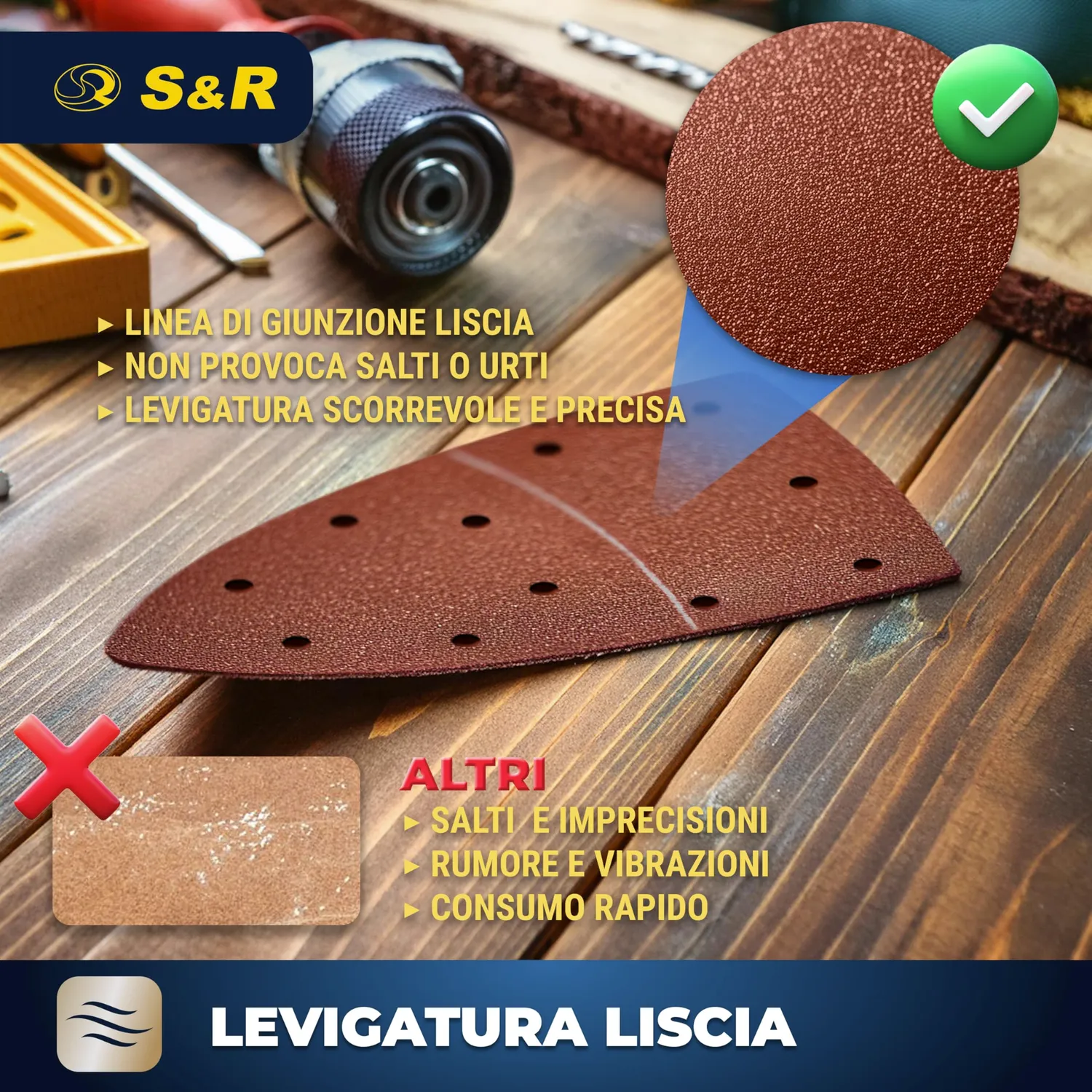 S&R Carta Vetrata Triangolare 152x105 60 Fogli P40-P240