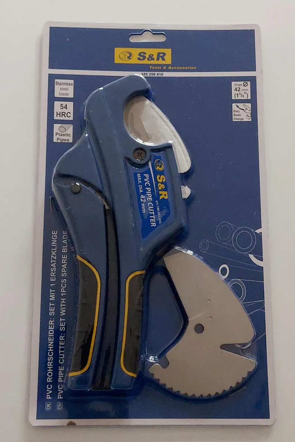 S&R tagliatubi PVC 42 mm a cricchetto con 2 lame inox