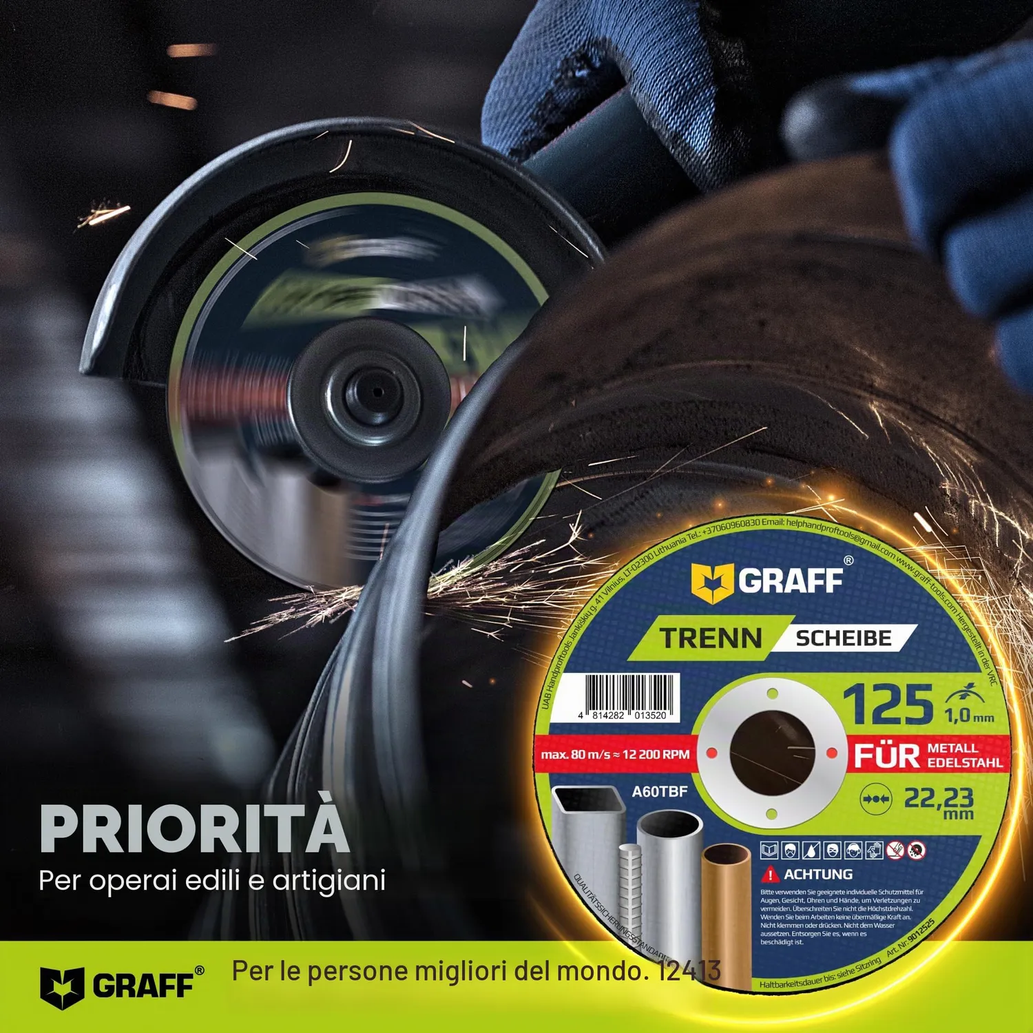 Graff dischi da taglio 125 mm 1 mm 25 pz per inox