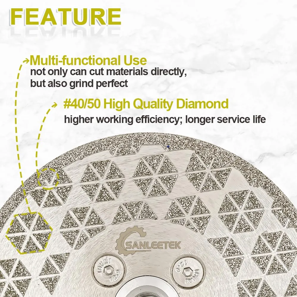 Sanleetek disco diamantato 125 mm M14 per granito gres