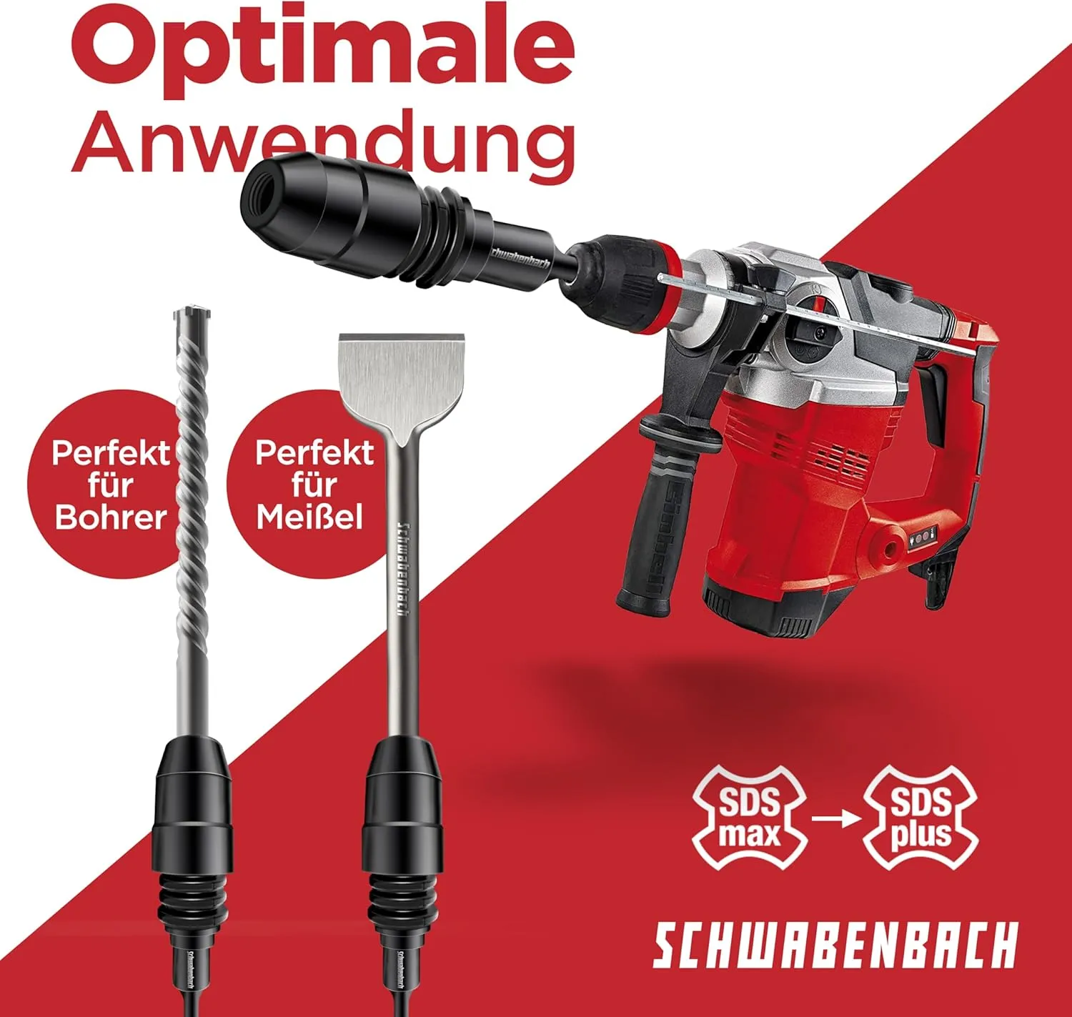 Schwabenbach Adattatore SDS-Plus su SDS-Max Acciaio Temprato