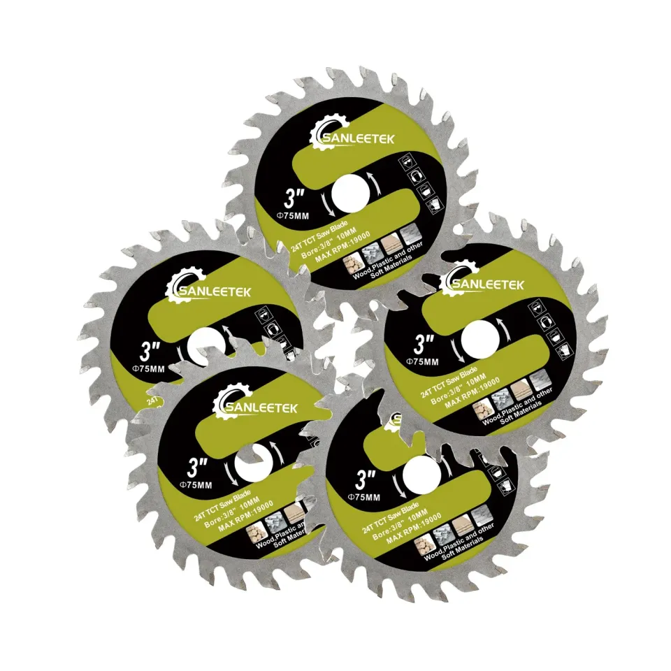 Sanleetek Lama Circolare 75 mm per Legno 5 Pezzi TCT