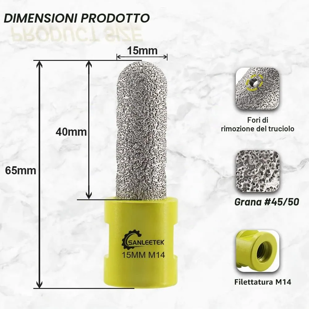 Sanleetek fresa diamantata 15 mm M14 per piastrelle
