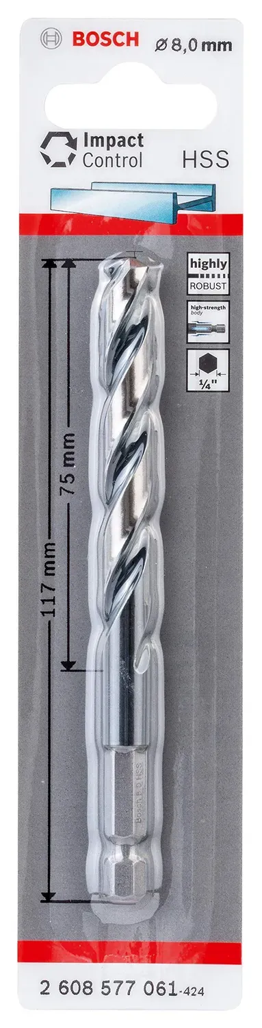 Bosch Impact Control punta HSS metallo 8x117 mm