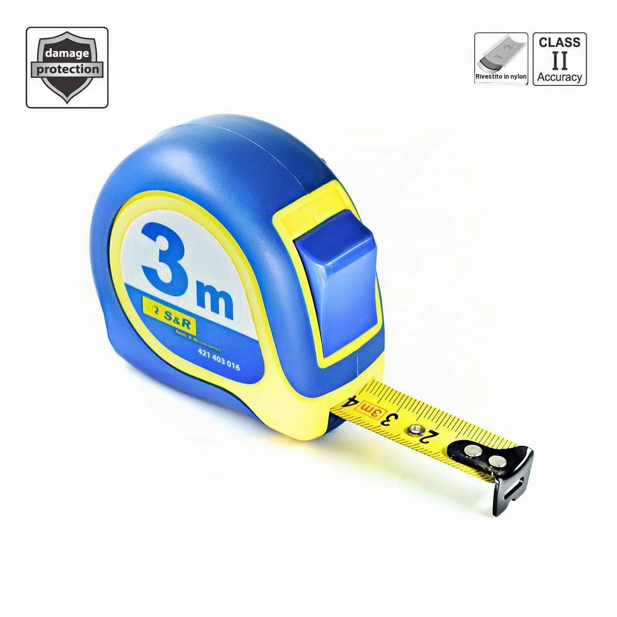 S&R Colibri metro a nastro 3 m x 16 mm gommato