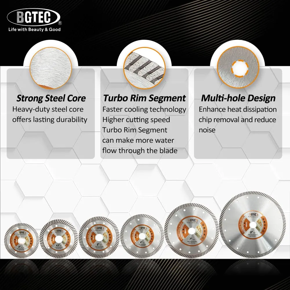 BGTEC disco diamantato turbo 125 mm ceramica granito 1 pezzo