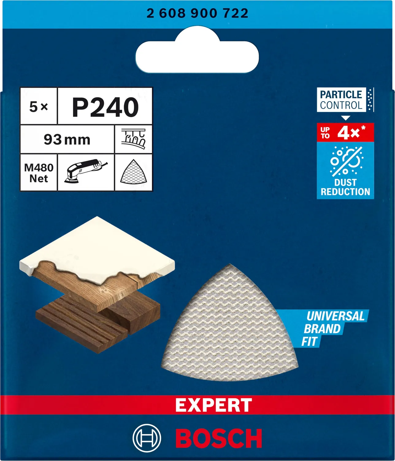 Bosch Expert M480 fogli abrasivi a rete delta 93 mm Grana 240 5 pezzi