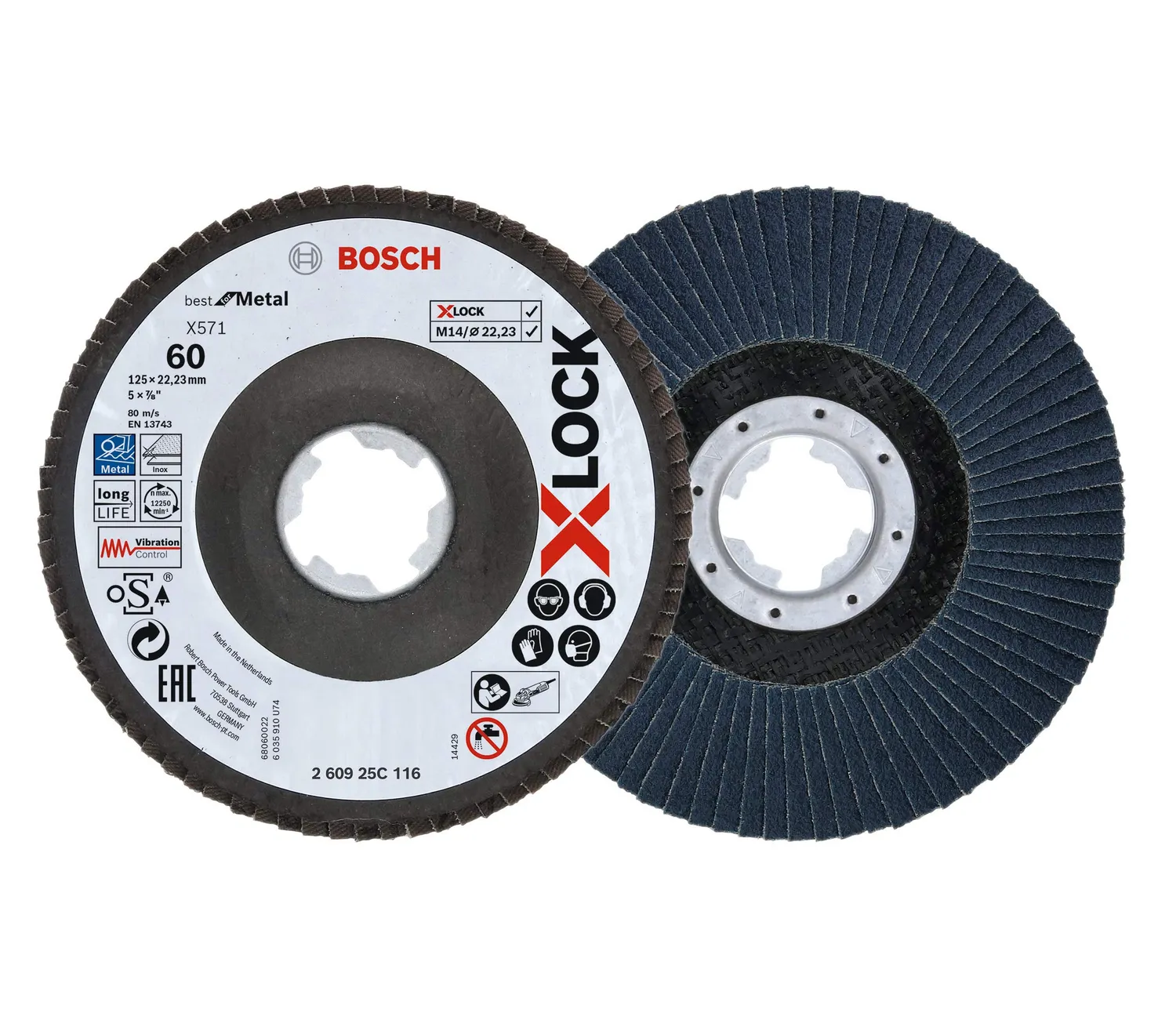 Bosch Expert Disco lamellare X-LOCK 2 pezzi 125 mm K40