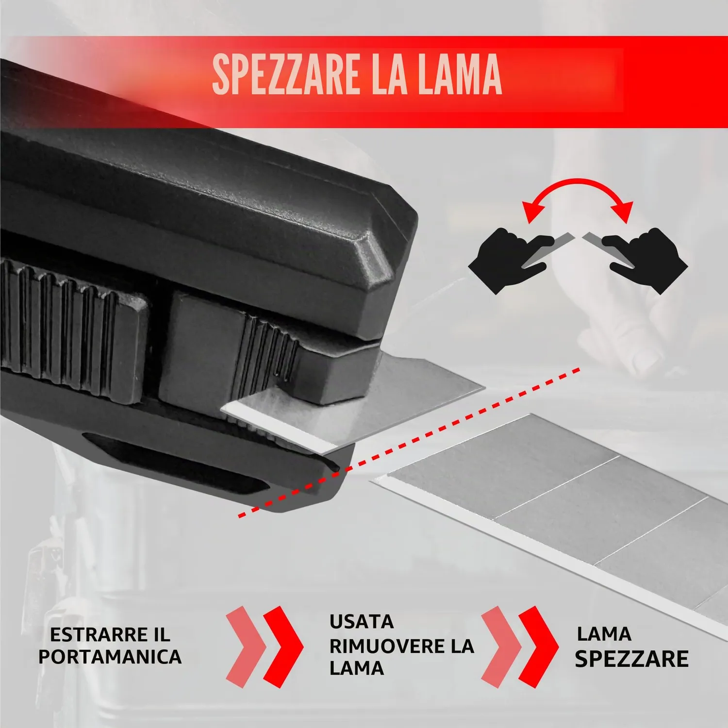 Graff taglierino 9mm alluminio con 10 lame SK5 spezzabili