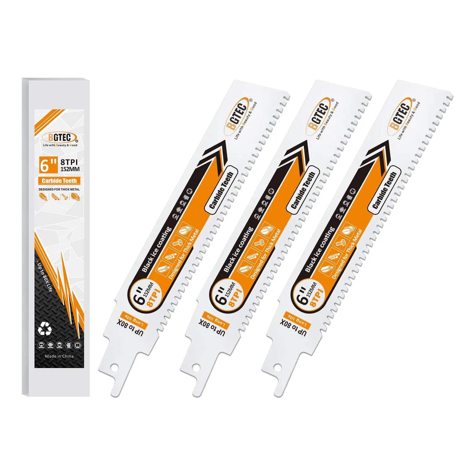 BGTEC lame gattuccio metallo 152mm 4 pezzi carburo