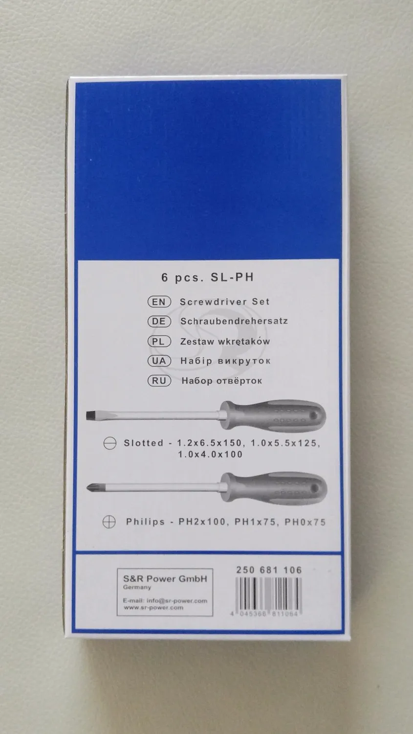 S&R set cacciaviti magnetici professionali 6 pezzi taglio croce