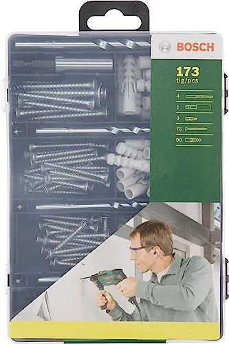 Bosch 2607019511 set fissaggio 173 pezzi tasselli viti
