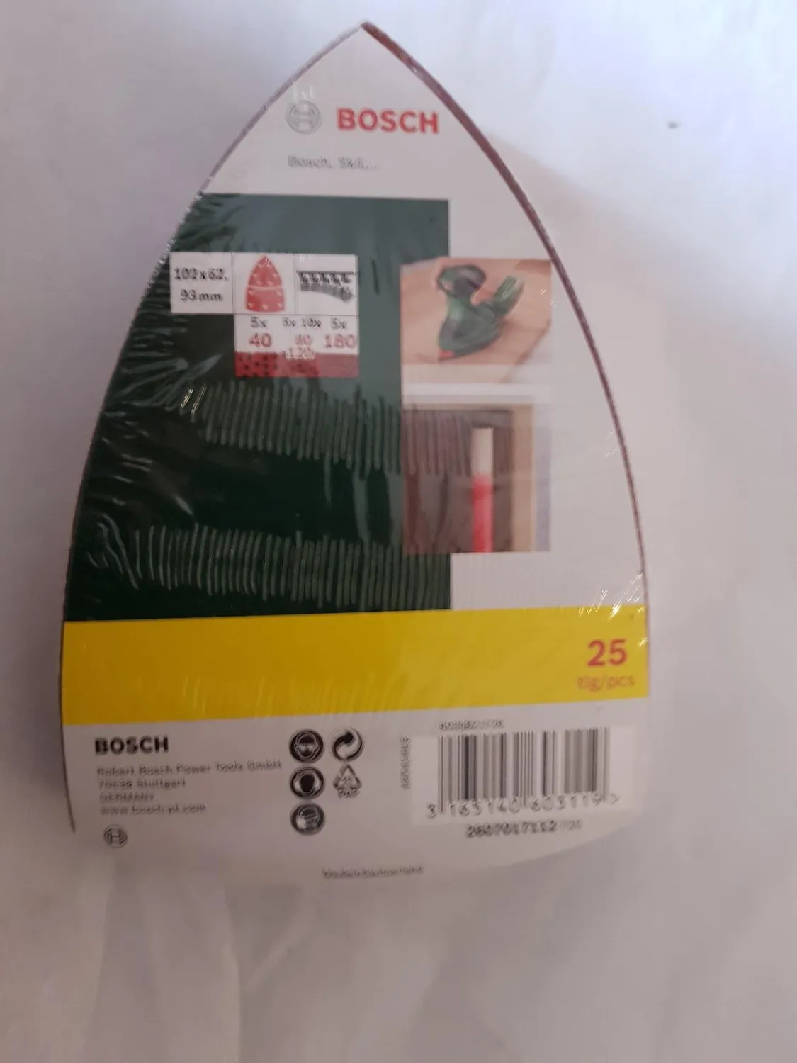 Bosch Set 25 Fogli Abrasivi 102x62 mm Grane Assortite