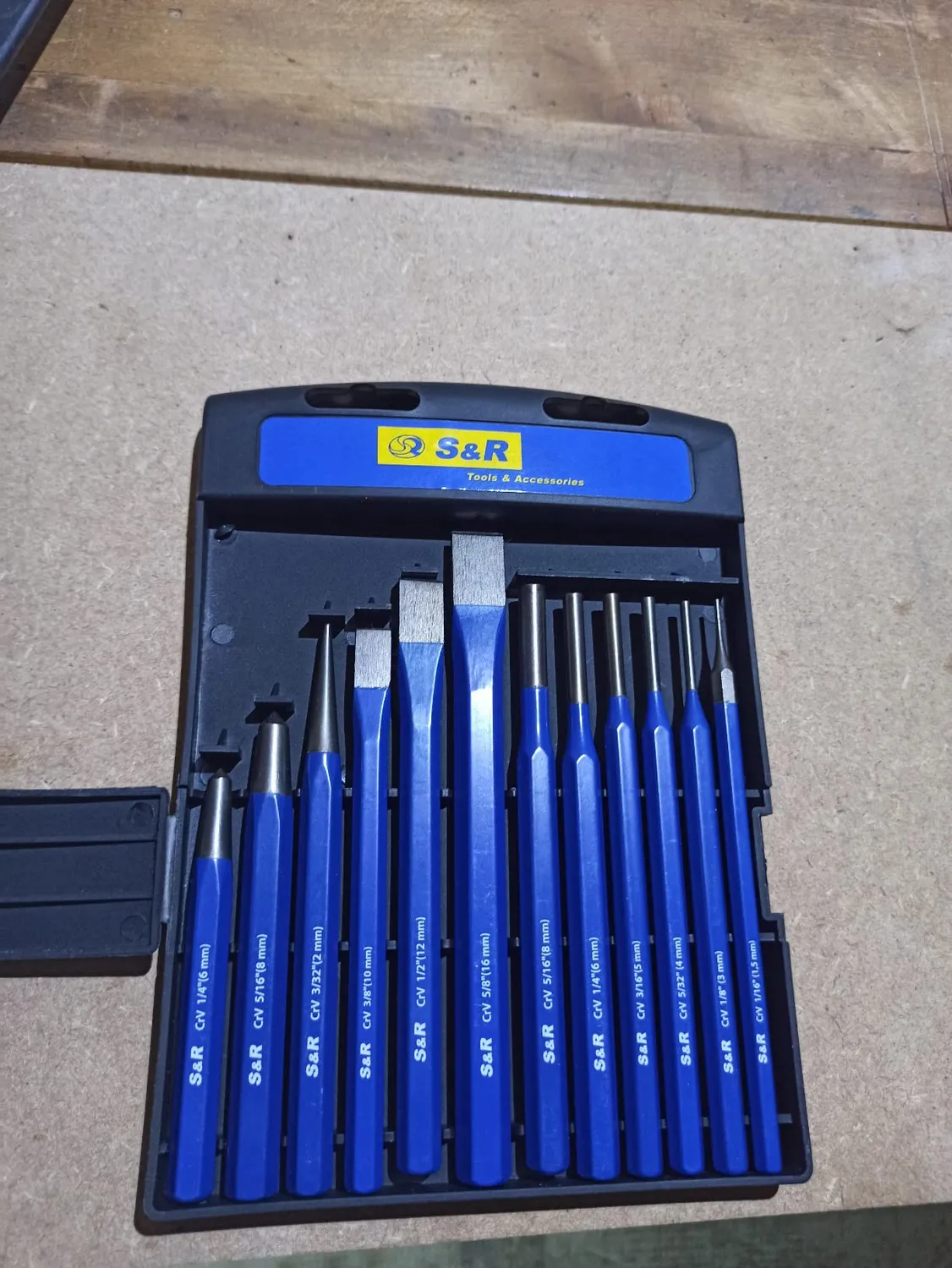 S&R Set 12pz scalpelli cacciaspine acciaio CR-V