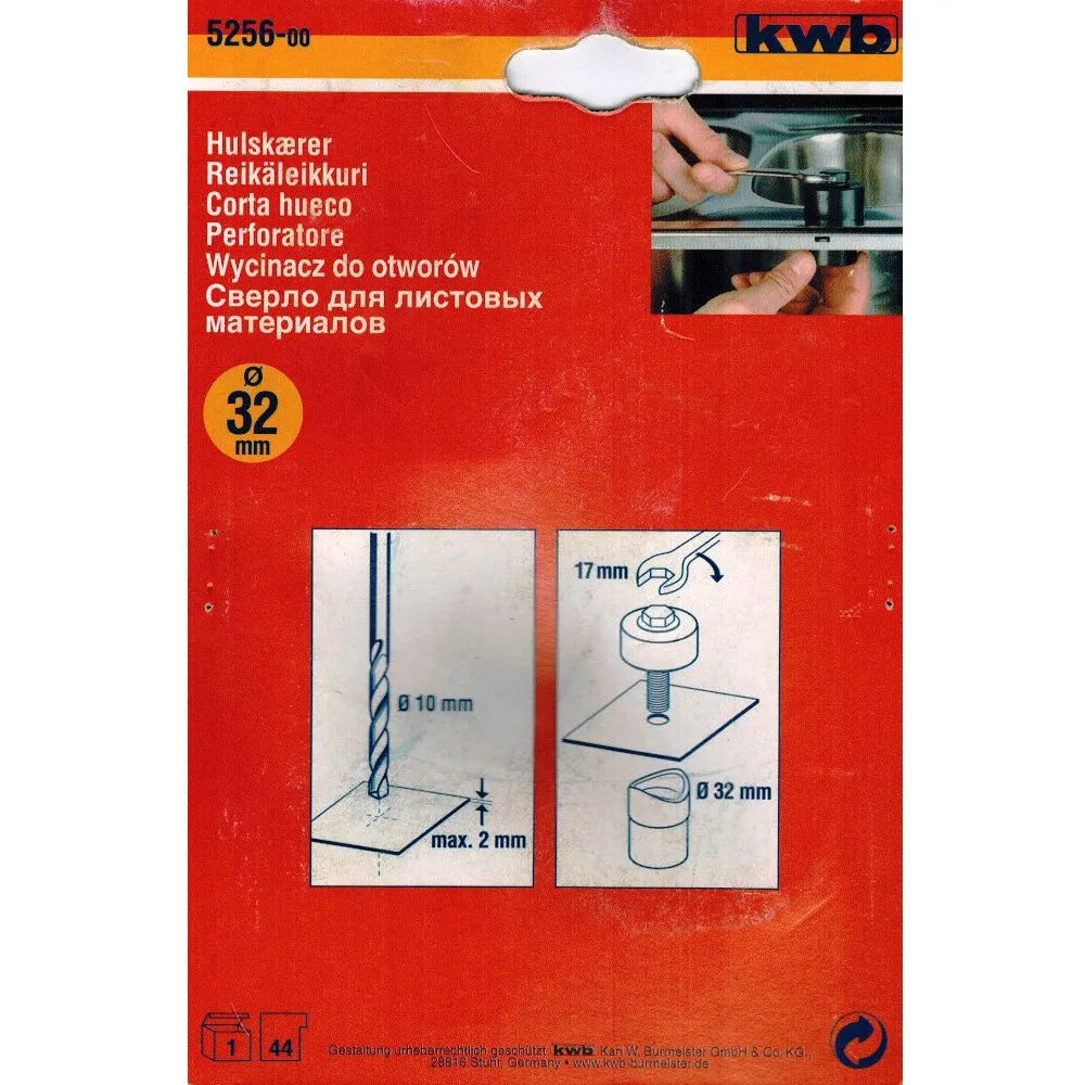 KWB 5256-00 svasatore a vite 32 mm acciaio