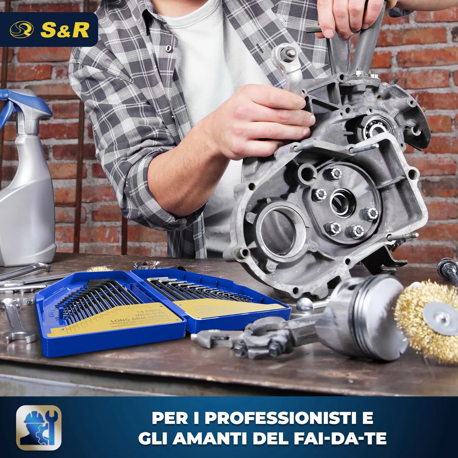 S&R set chiavi a brugola esagonali 30 pz metriche e pollici