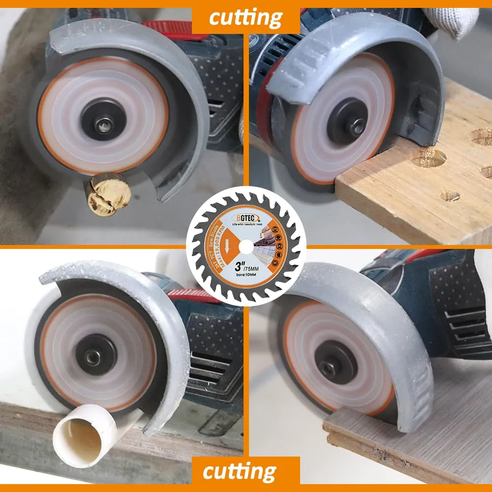 BGTEC TCT Lama Sega Circolare 75mm 3 Pezzi per Legno