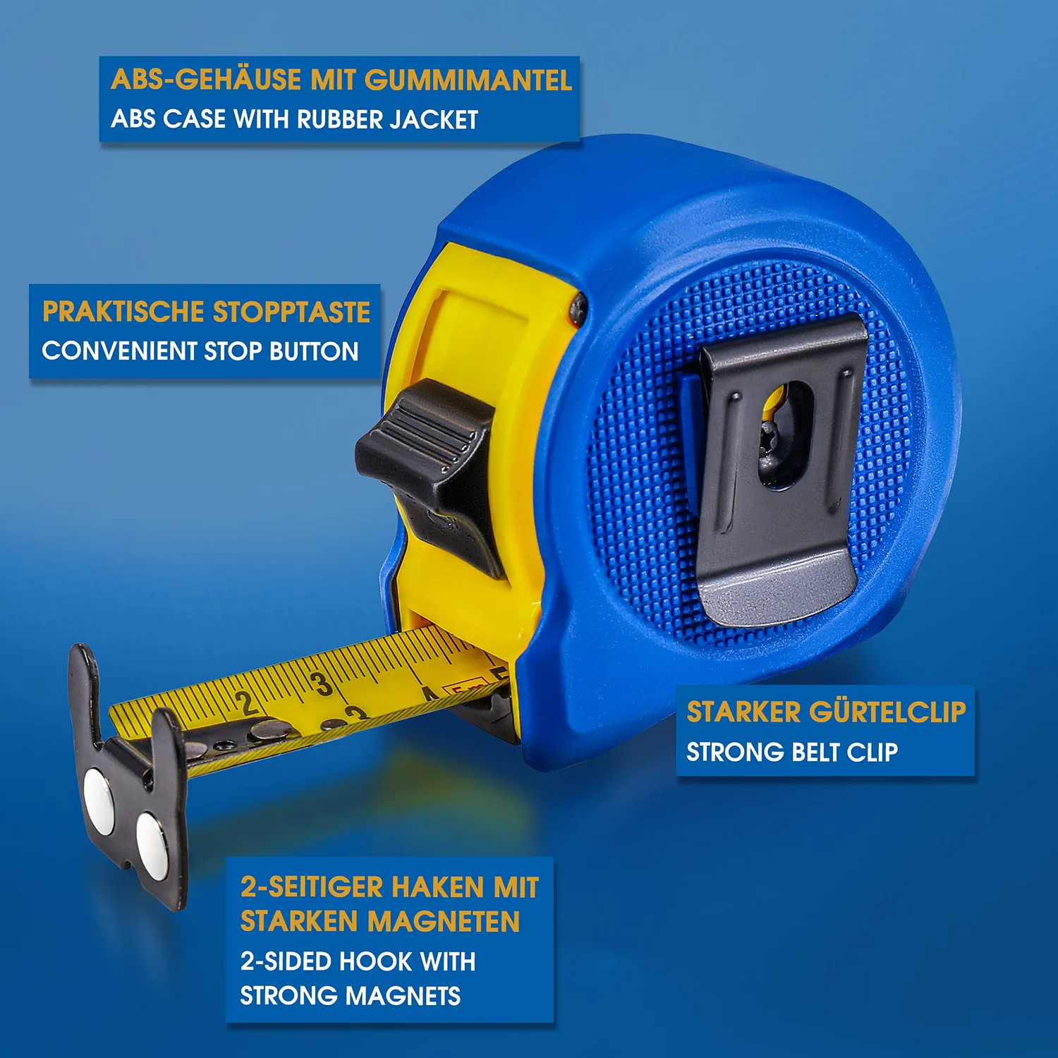 S&R metro a nastro 5 m magnetico mm/pollici autobloccante