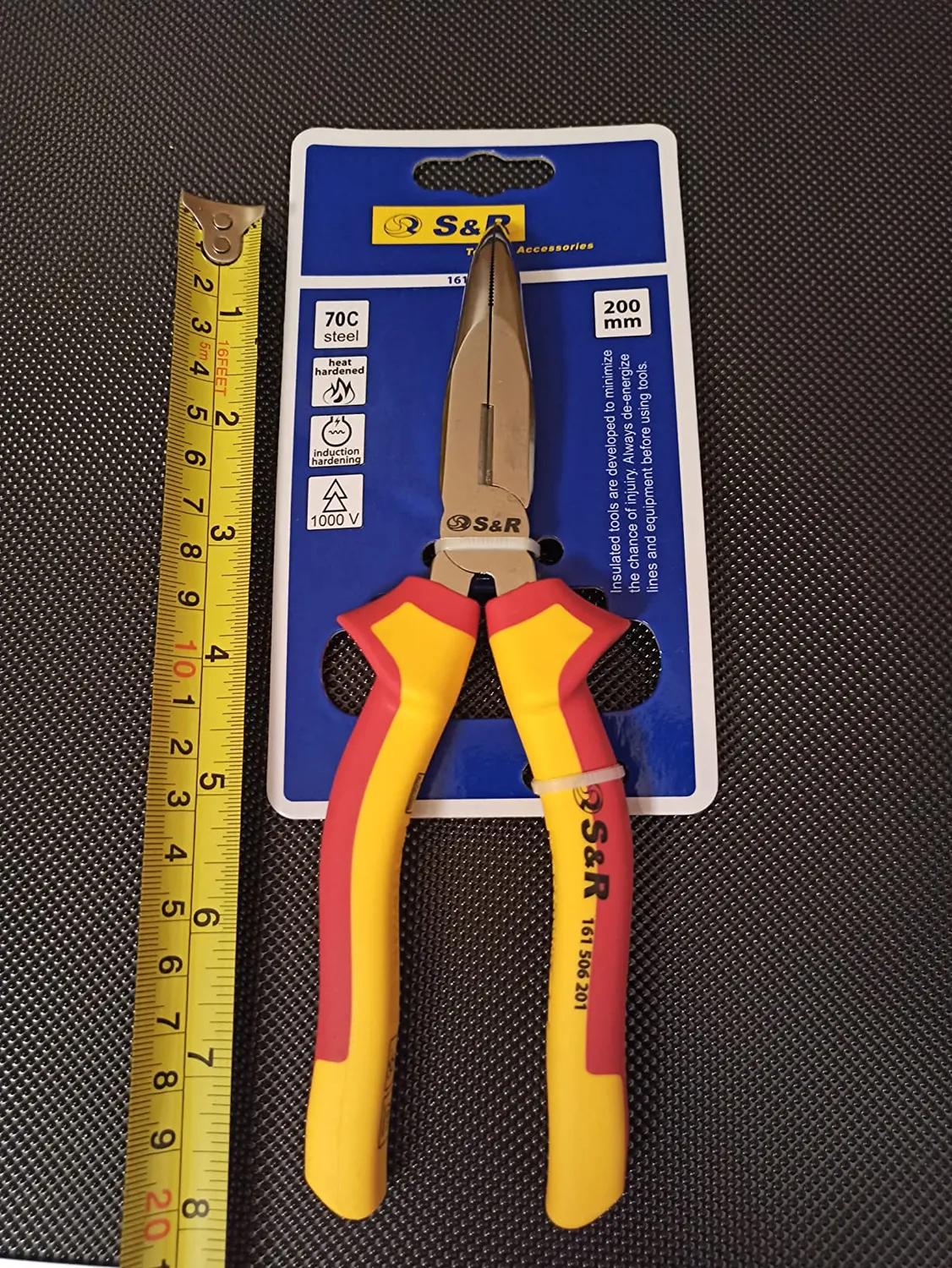 S&R pinza becco lungo curvo 200 mm VDE 1000V