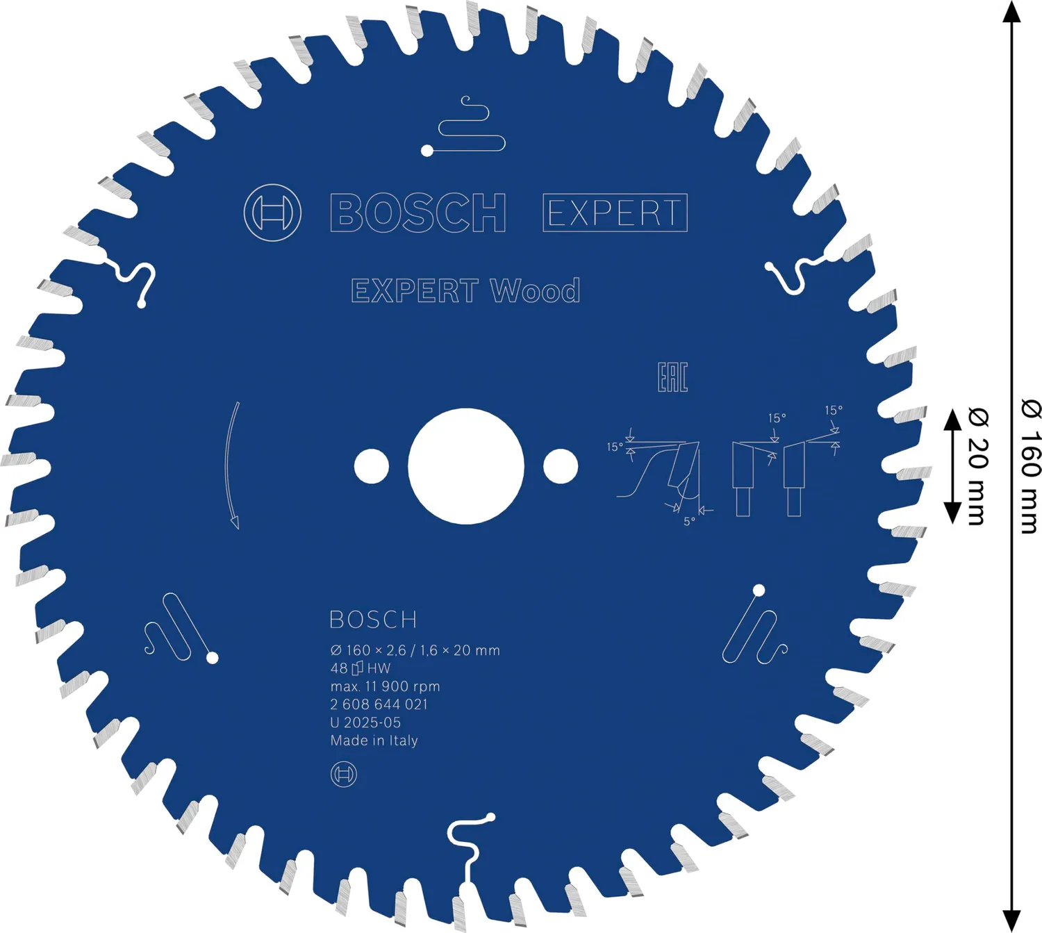 Bosch Expert lama circolare legno 165x30 mm 48 denti