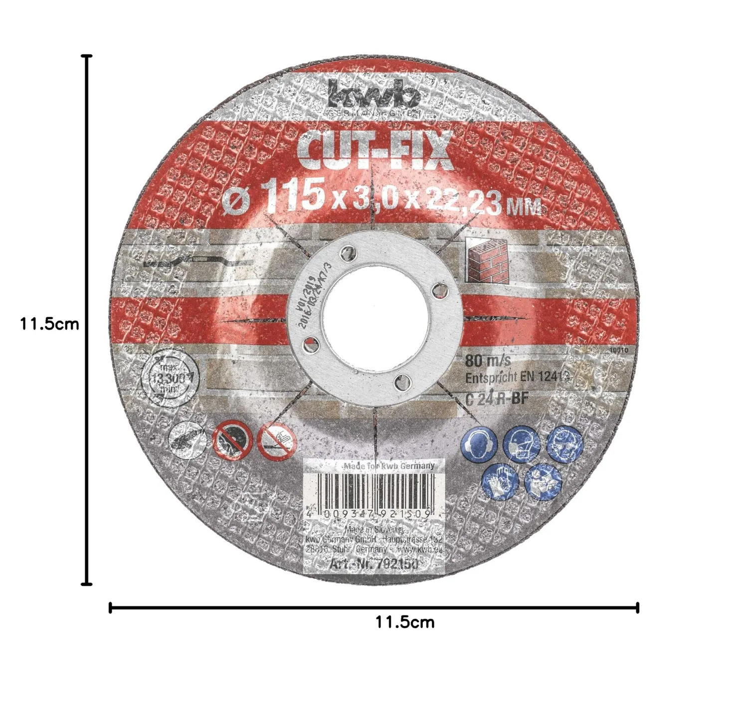 KWB Cut-Fix 792150 disco pietra 115 mm bombato